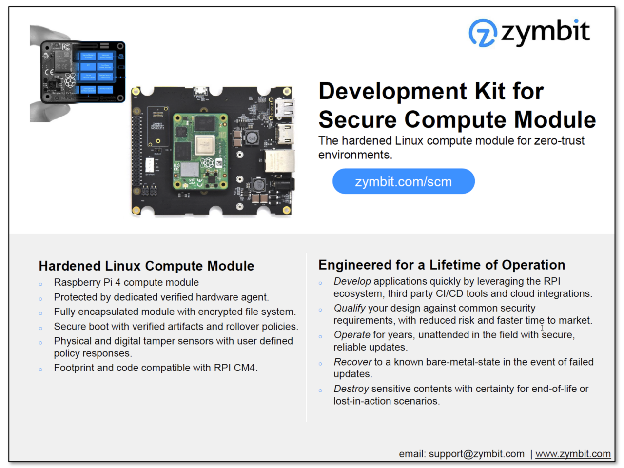 Zymbit SCM Developer Kit product brief